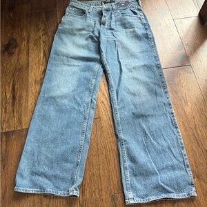 Hollister Relaxed Blue Jeans with Contemporary Wide-Leg